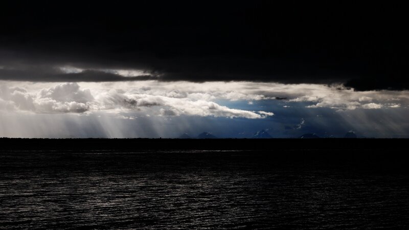 Dark Sea under Stormy Sky — Black, Dramatic