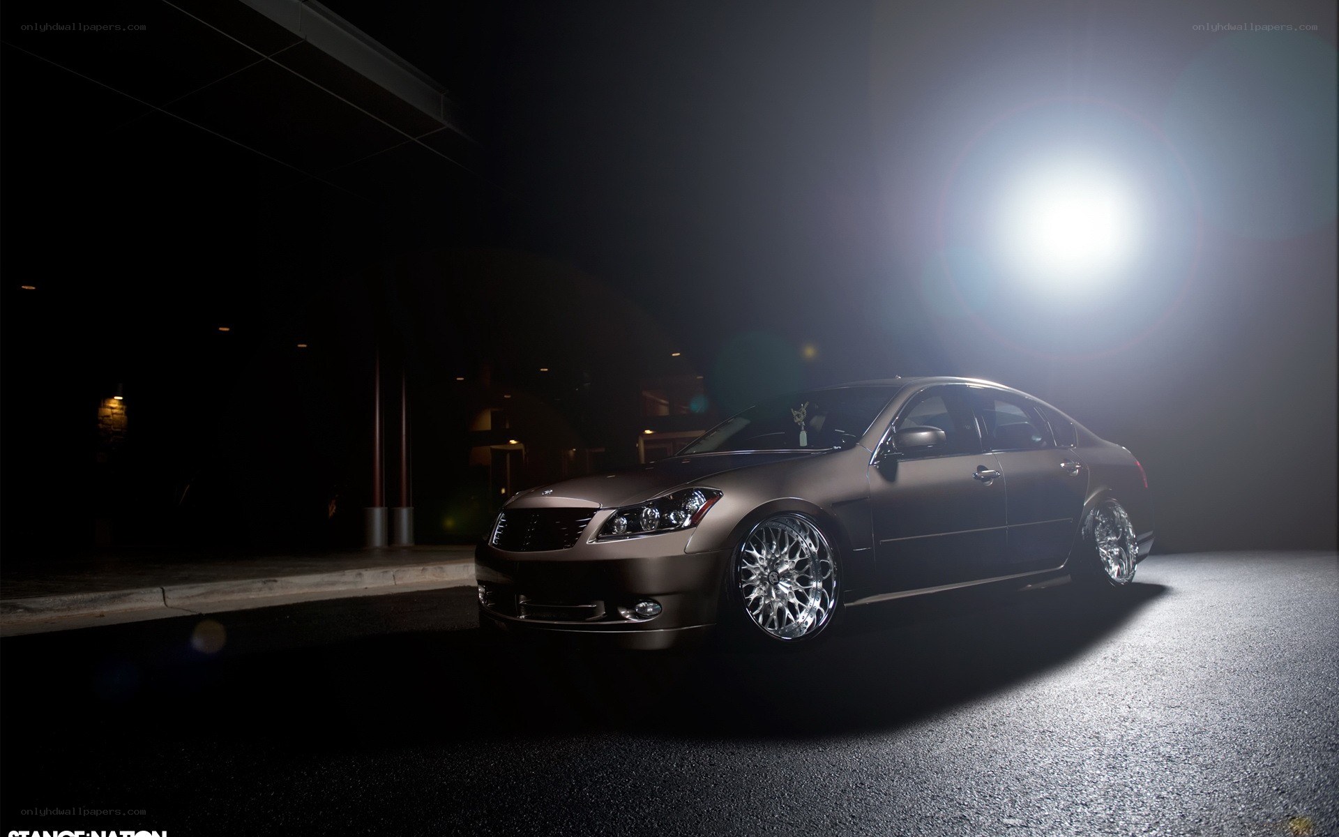 dark sedan at night