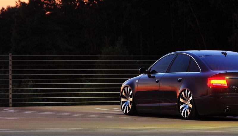 dark sedan at sunset