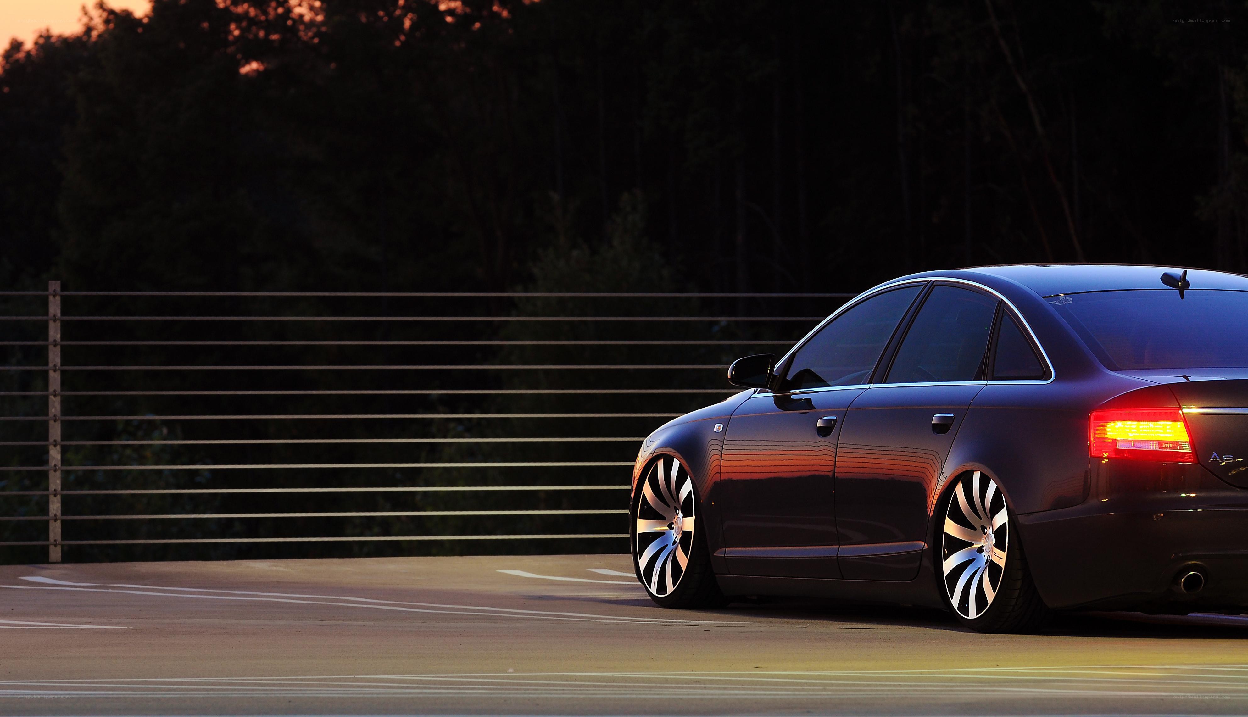 dark sedan at sunset