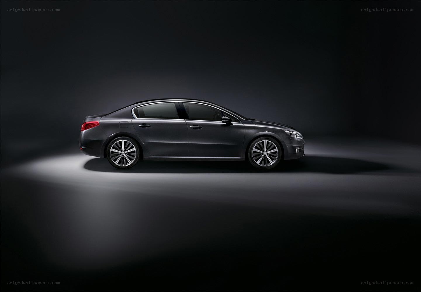 dark sedan in studio