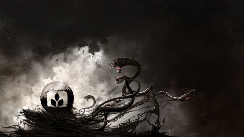 Dark serpent with glowing orb