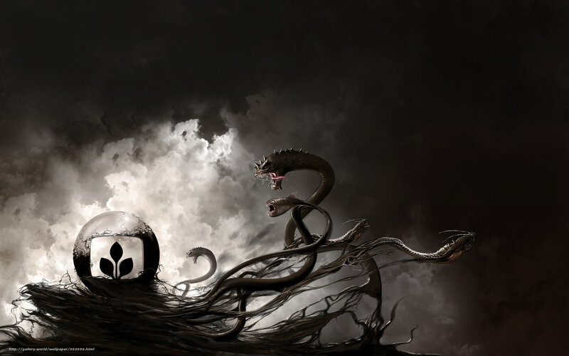 Dark serpent with logo sphere