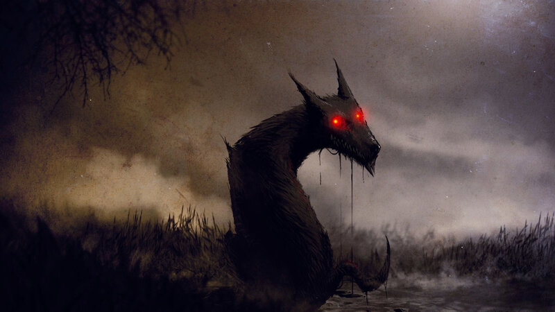 Dark Serpent with Red Eyes