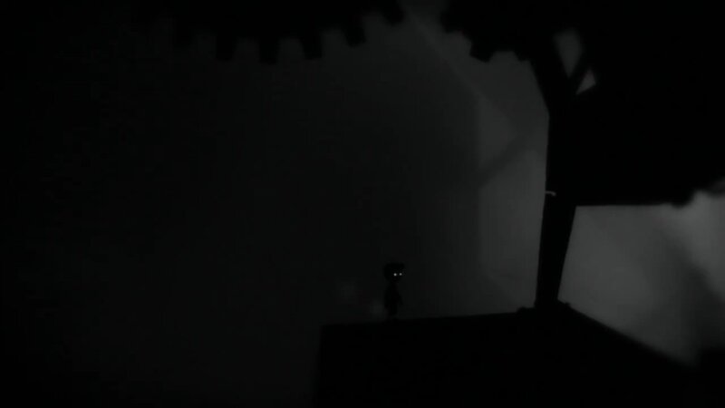 dark silhouette in a shadowy room