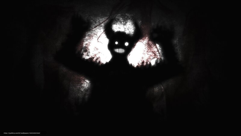 dark silhouette with glowing eyes