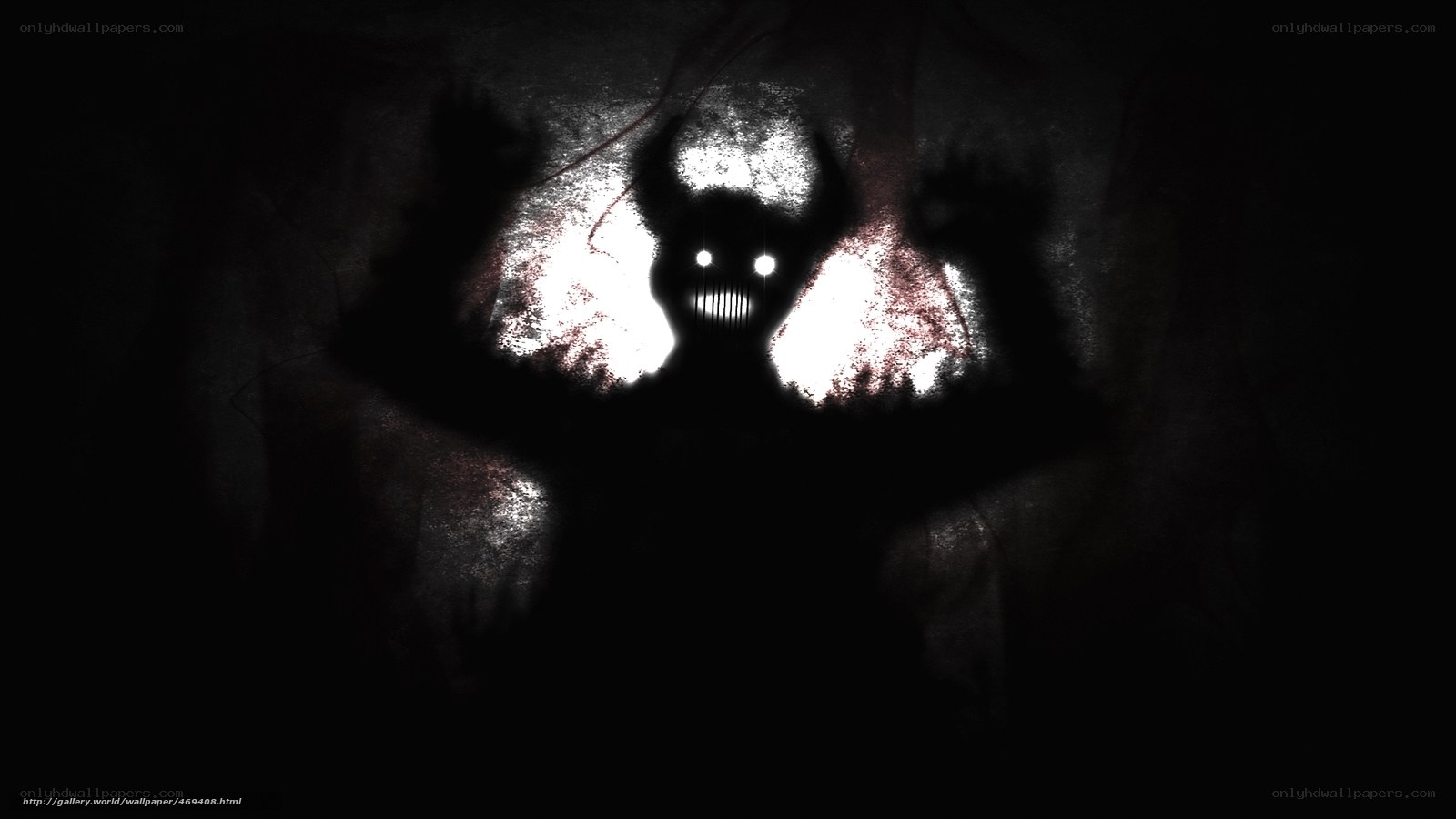 dark silhouette with glowing eyes