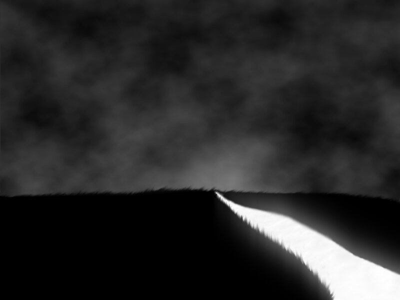 Dark Silhouette with Light Beam