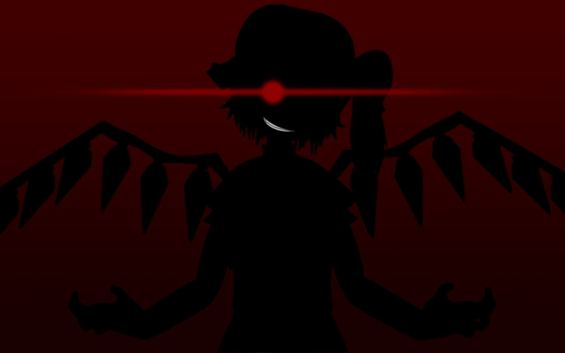 dark silhouette with red light