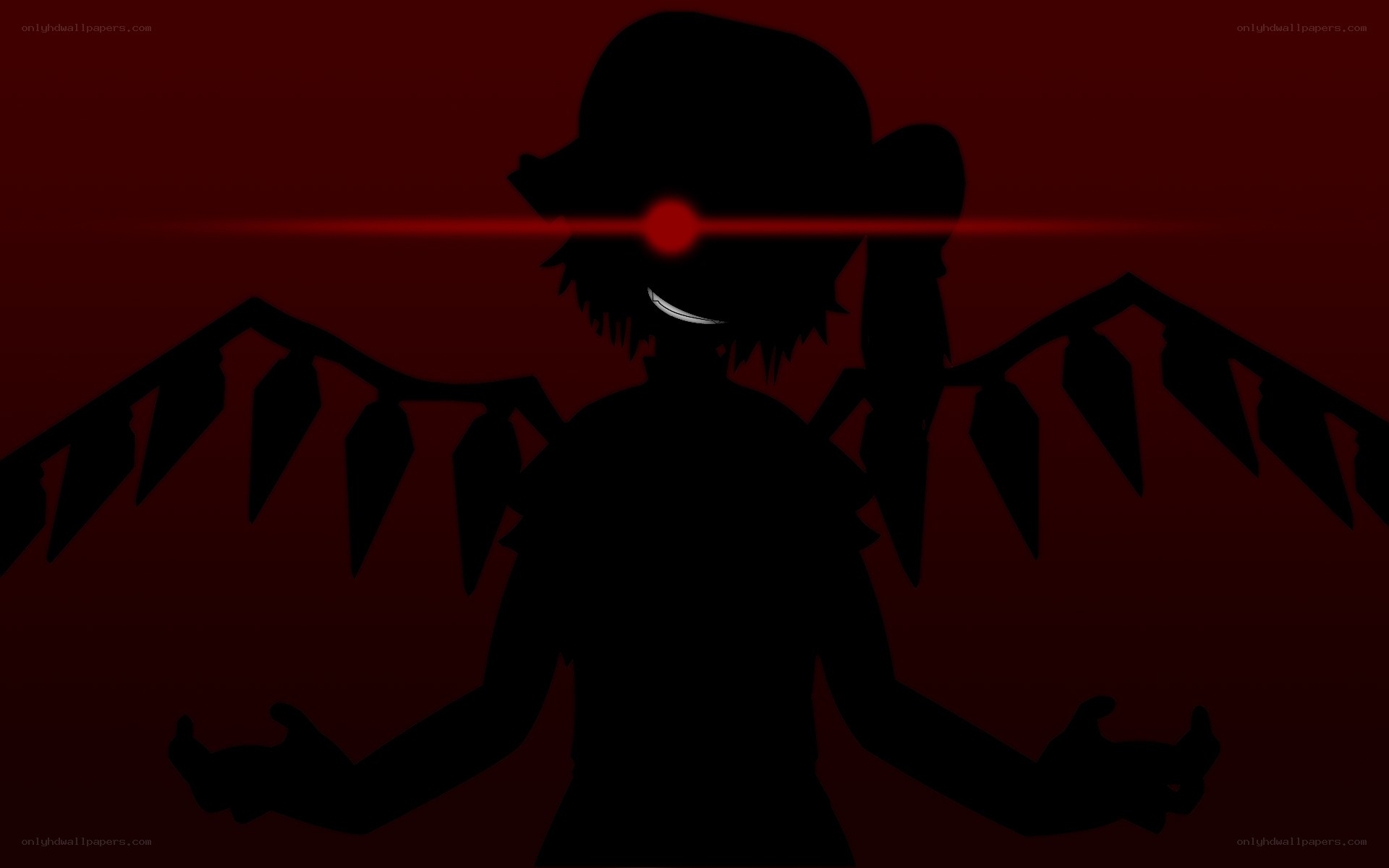 dark silhouette with red light
