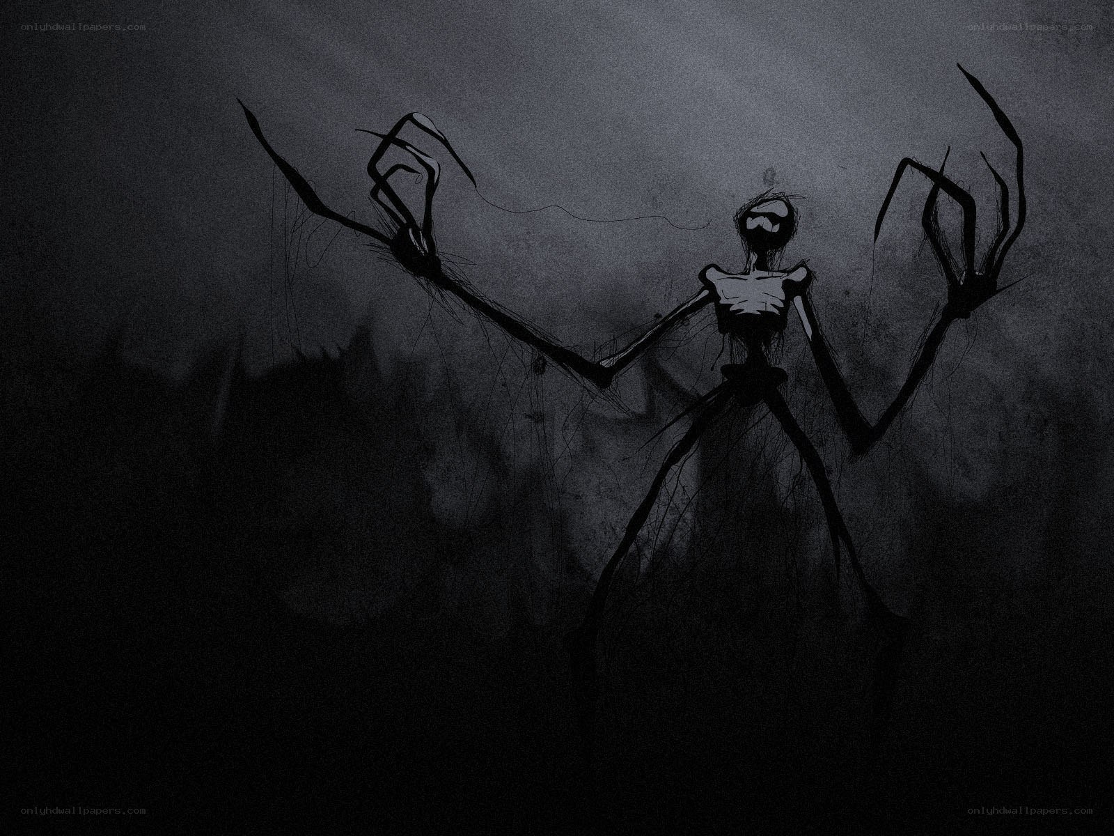 dark skeletal figure