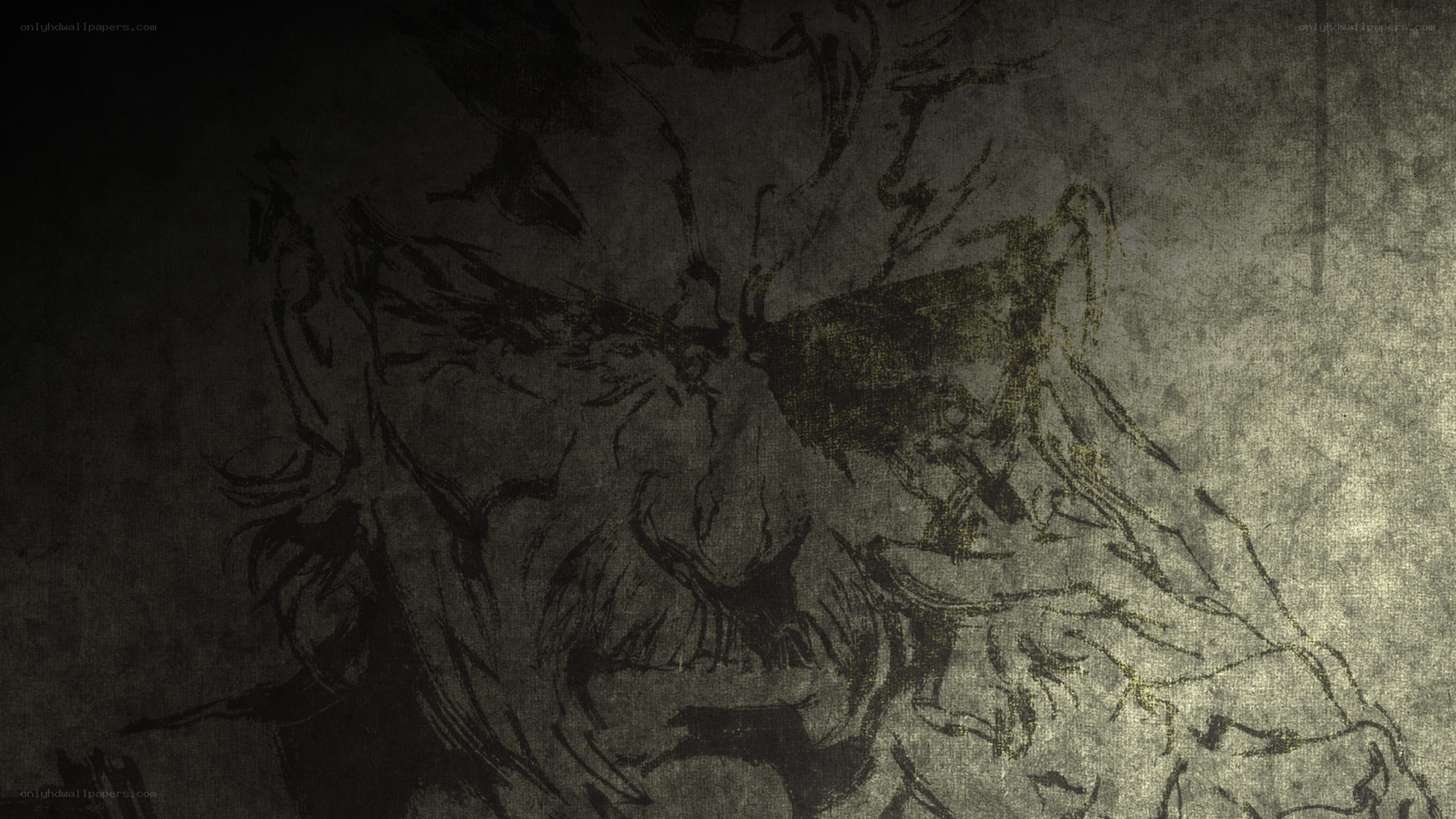 dark sketch of a warrior