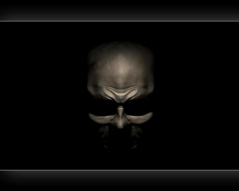 dark skull in shadow