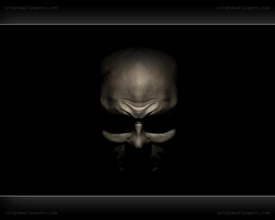 dark skull in shadow