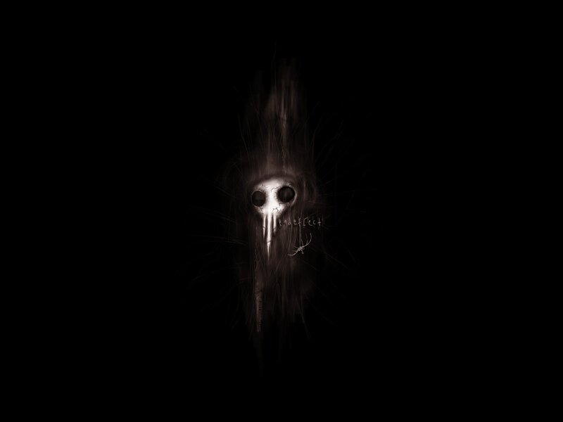 dark skull mask in shadow