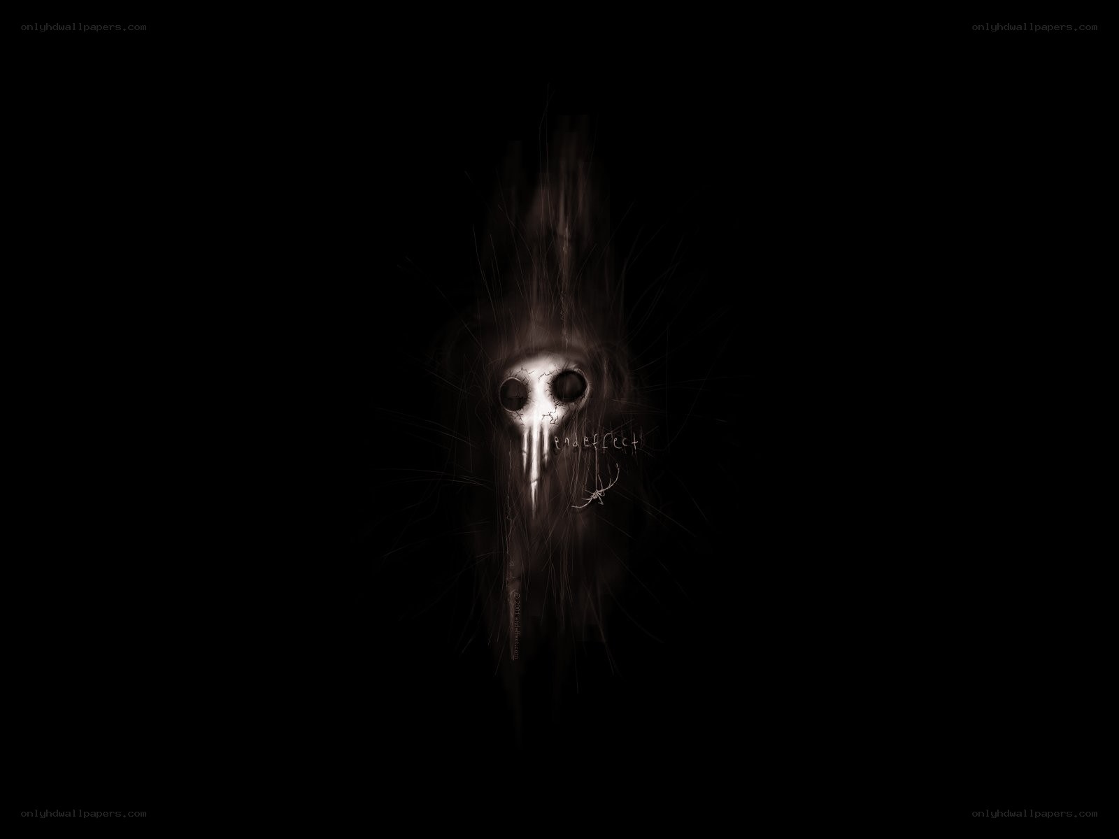 dark skull mask in shadow