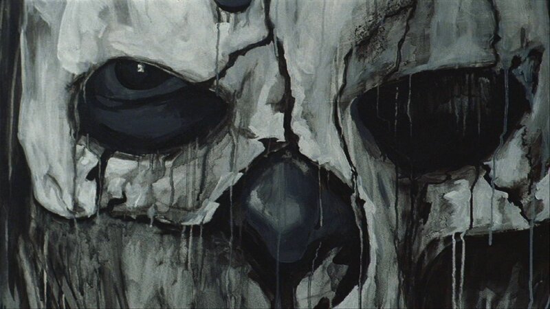 dark skull painting
