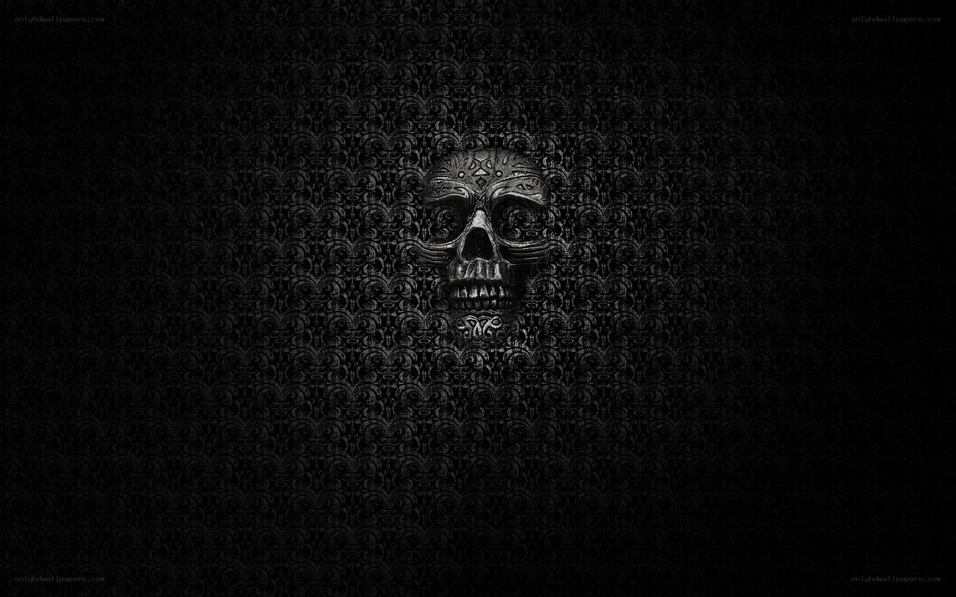 dark skull pattern wallpaper