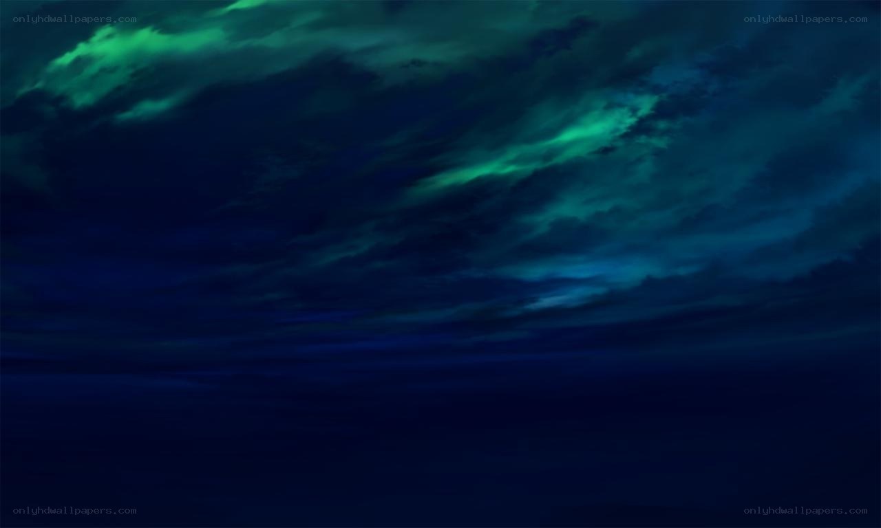 dark sky with green aurora