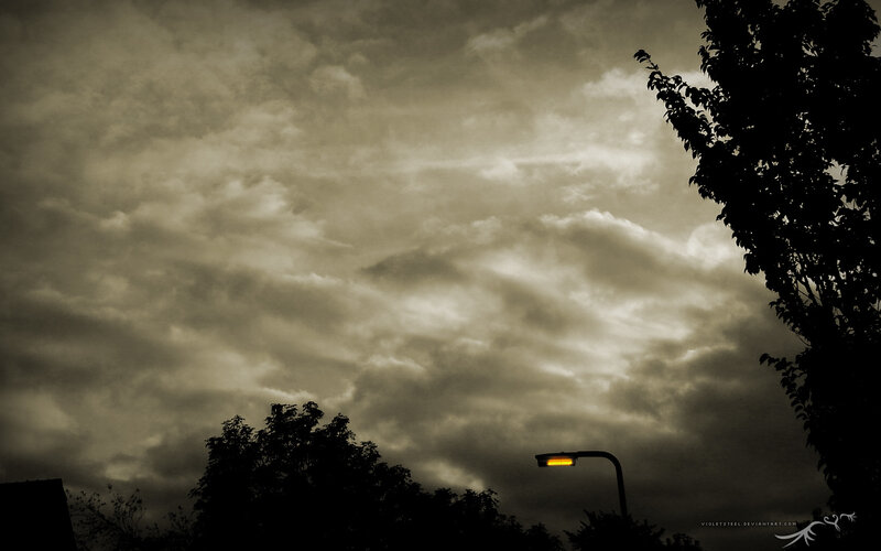 dark sky with streetlight