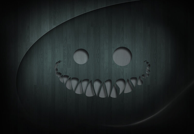 dark smiling face cutout