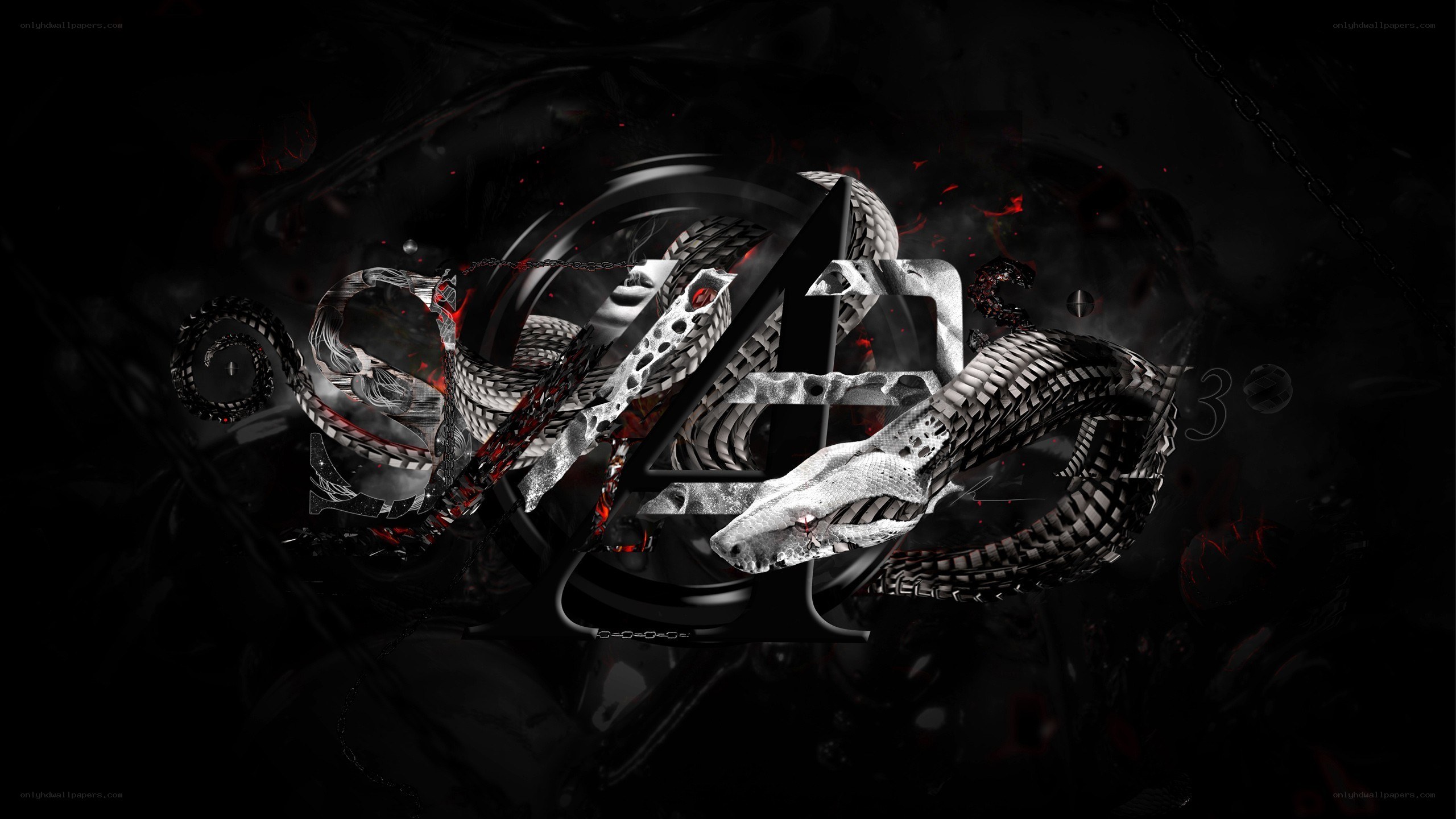 dark snake logo design