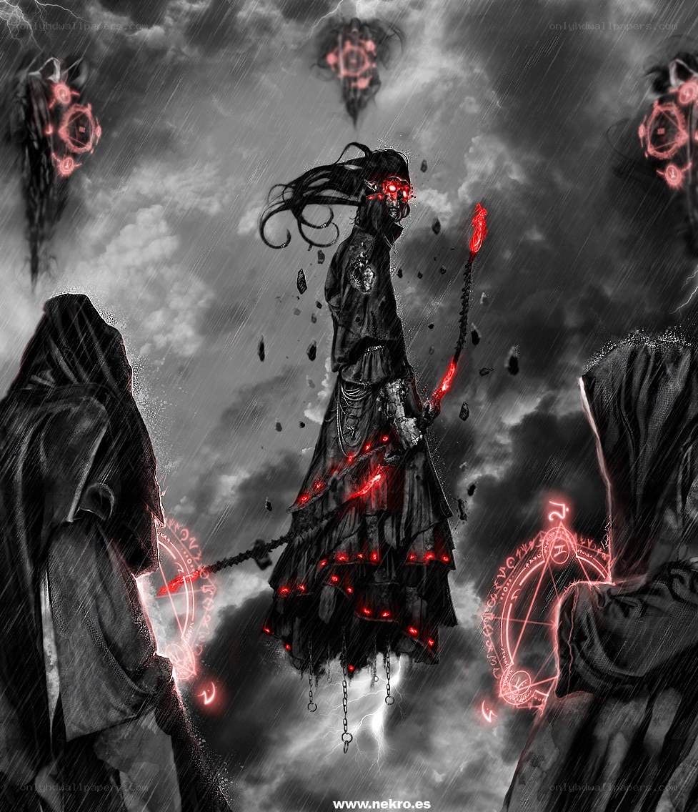 Dark sorcerer in storm