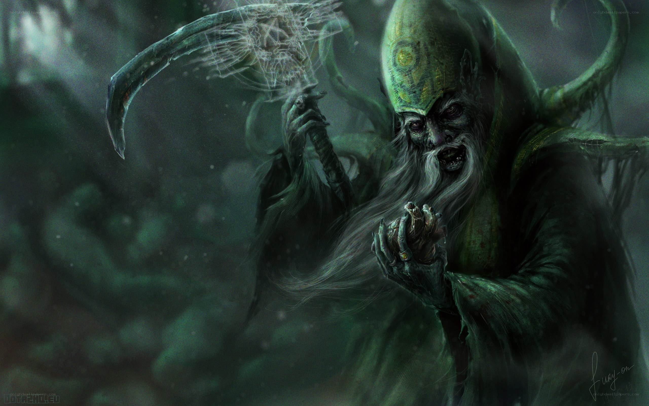 Dark sorcerer with scythe