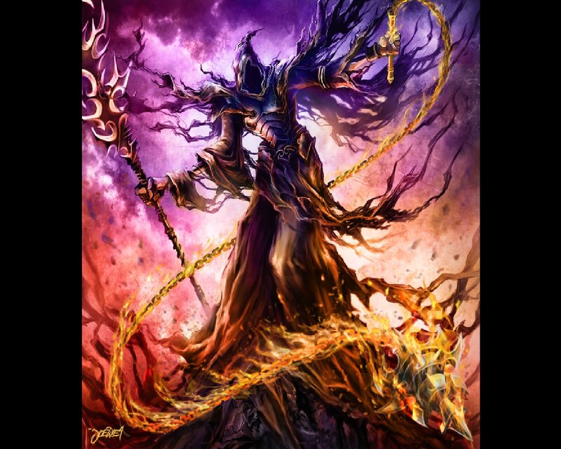 Dark Sorcerer with Staff — Purple