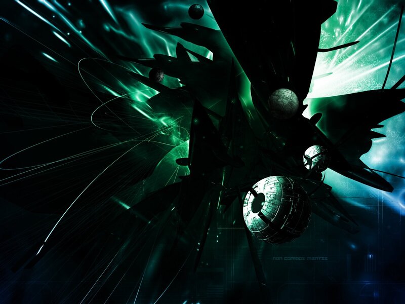 Dark space battle scene
