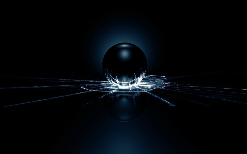 Dark sphere with light burst
