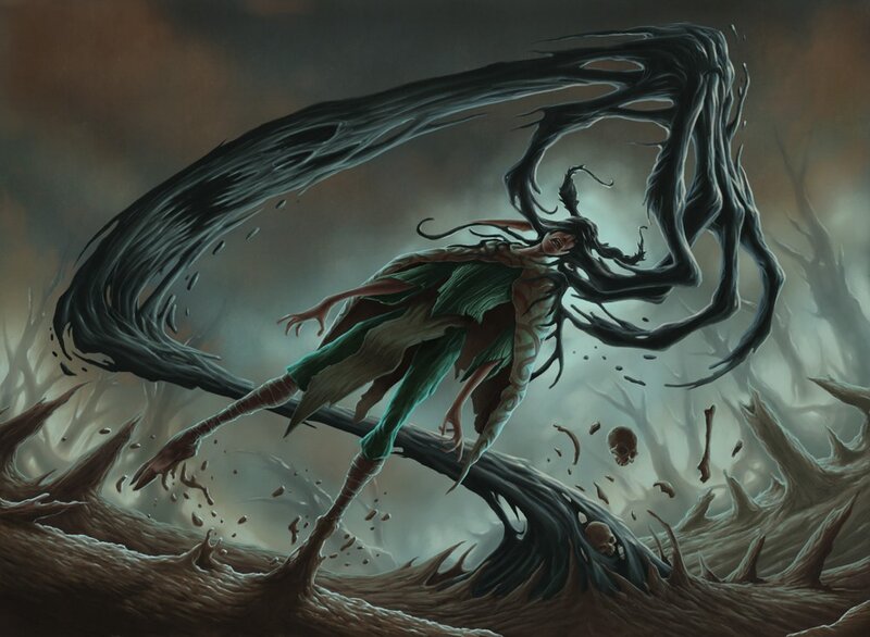 Dark spirit in a haunted forest
