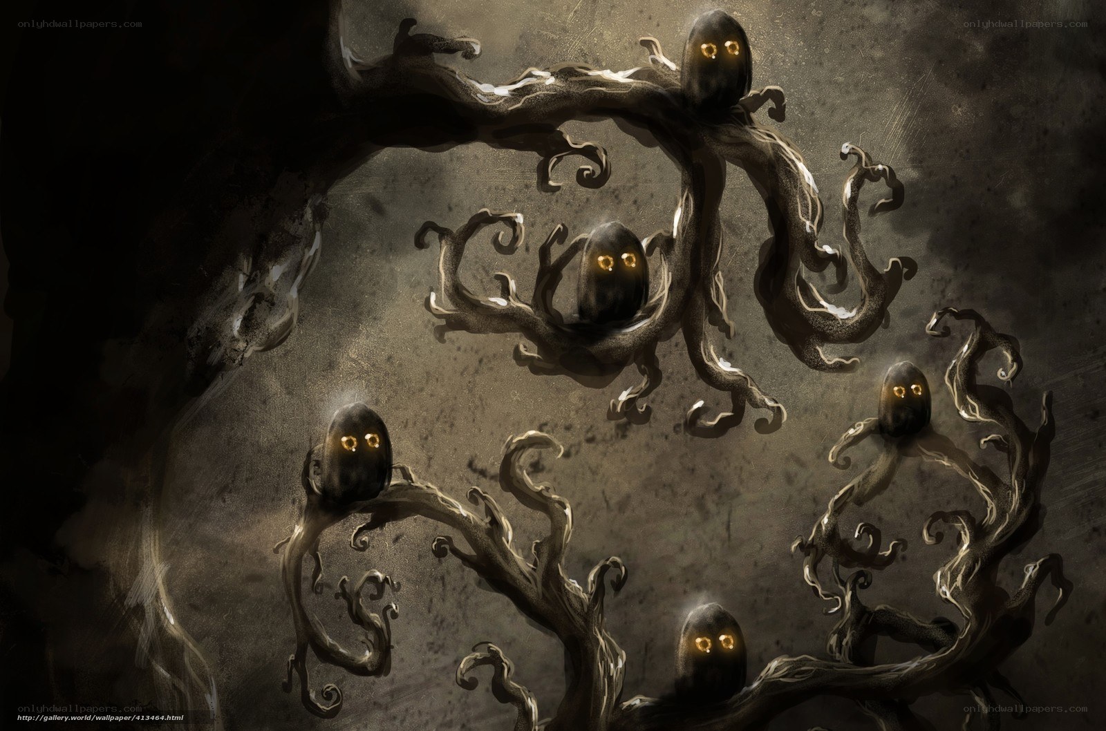 Dark spirits in twisted branches