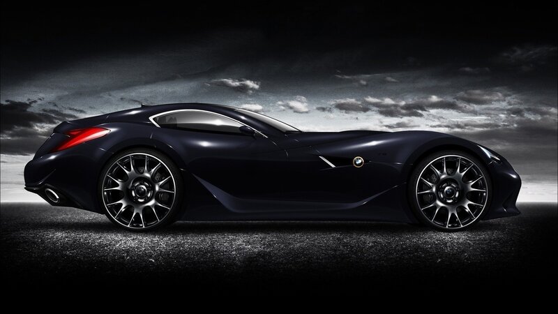 dark sports car at night