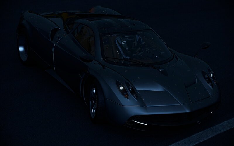 dark sports car at night