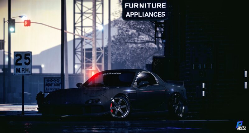 Dark Sports Car at Night — Black, Dramatic