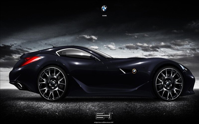 Dark Sports Car — Black, Dramatic, Night, Digital Art