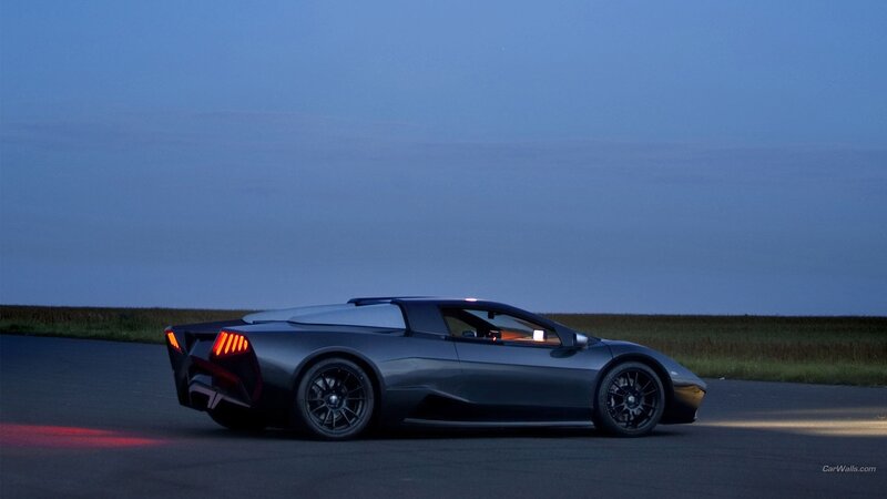Dark Sports Car — Gray, Dramatic, Night
