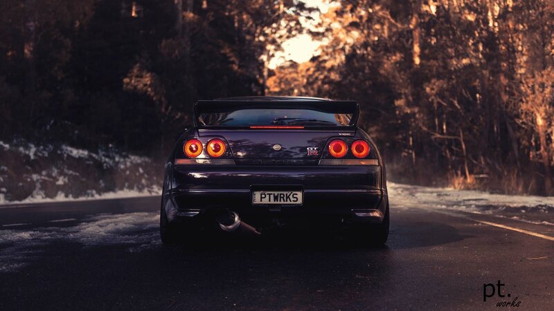 Dark Sports Car on Road — Black, Dramatic