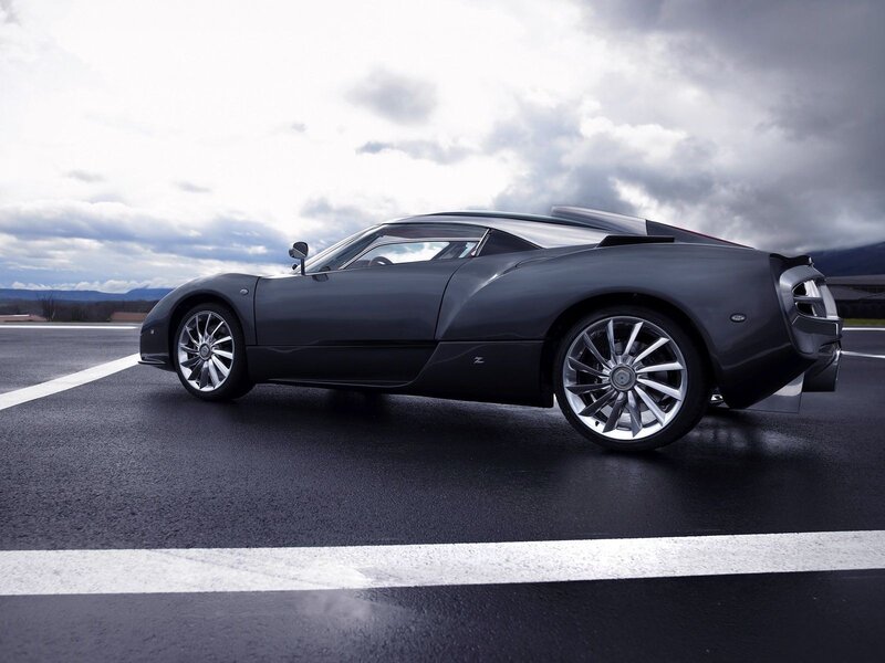 dark sports car on track