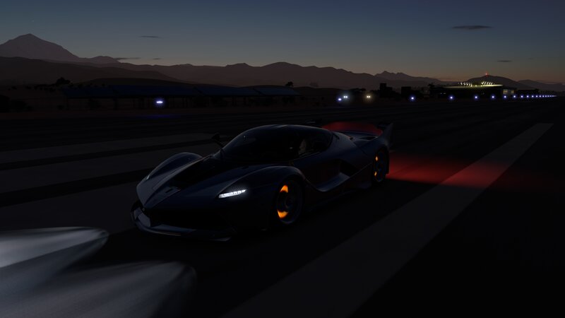 Dark Sports Car on Track — Black, Dark, Dramatic