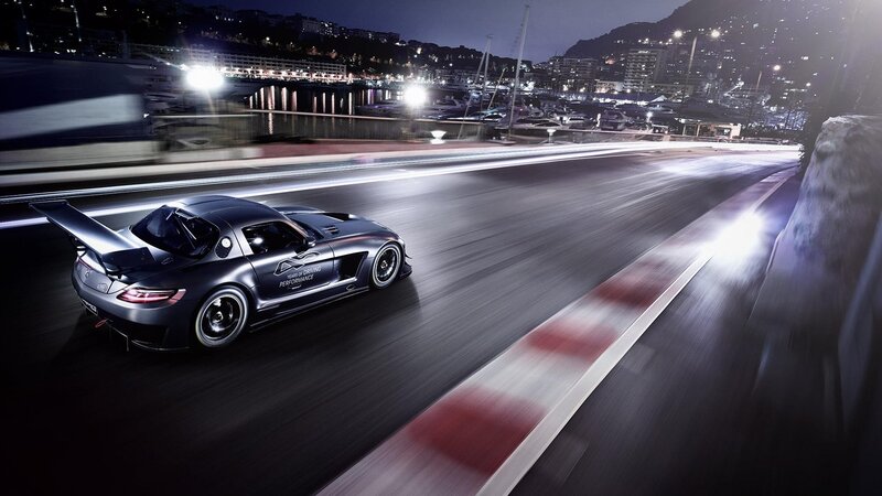 Dark Sports Car on Track — Black