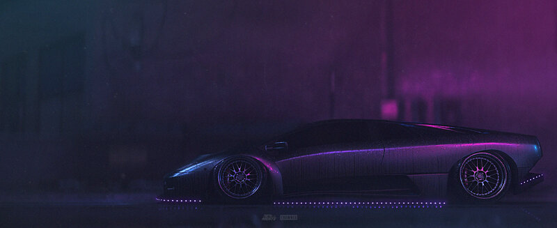 Dark Sports Car — Purple