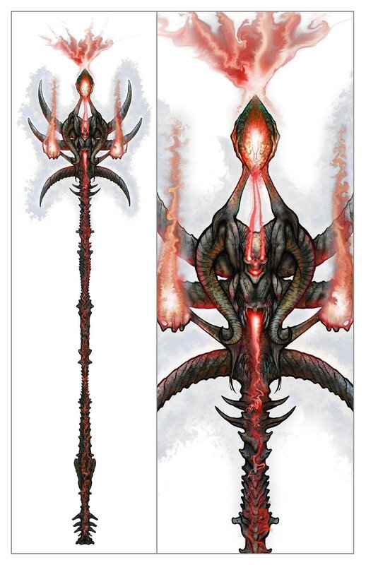 Dark Staff with Red Energy
