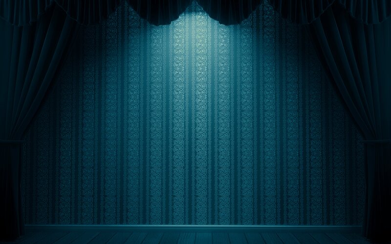 dark stage with spotlight