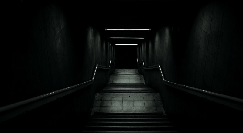dark stairwell hallway