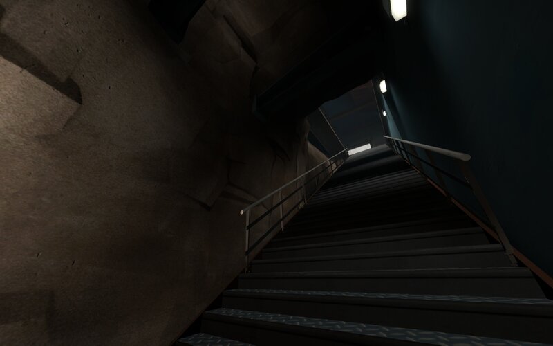 dark stairwell interior