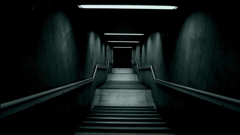 Dark Stairwell Tunnel — Black
