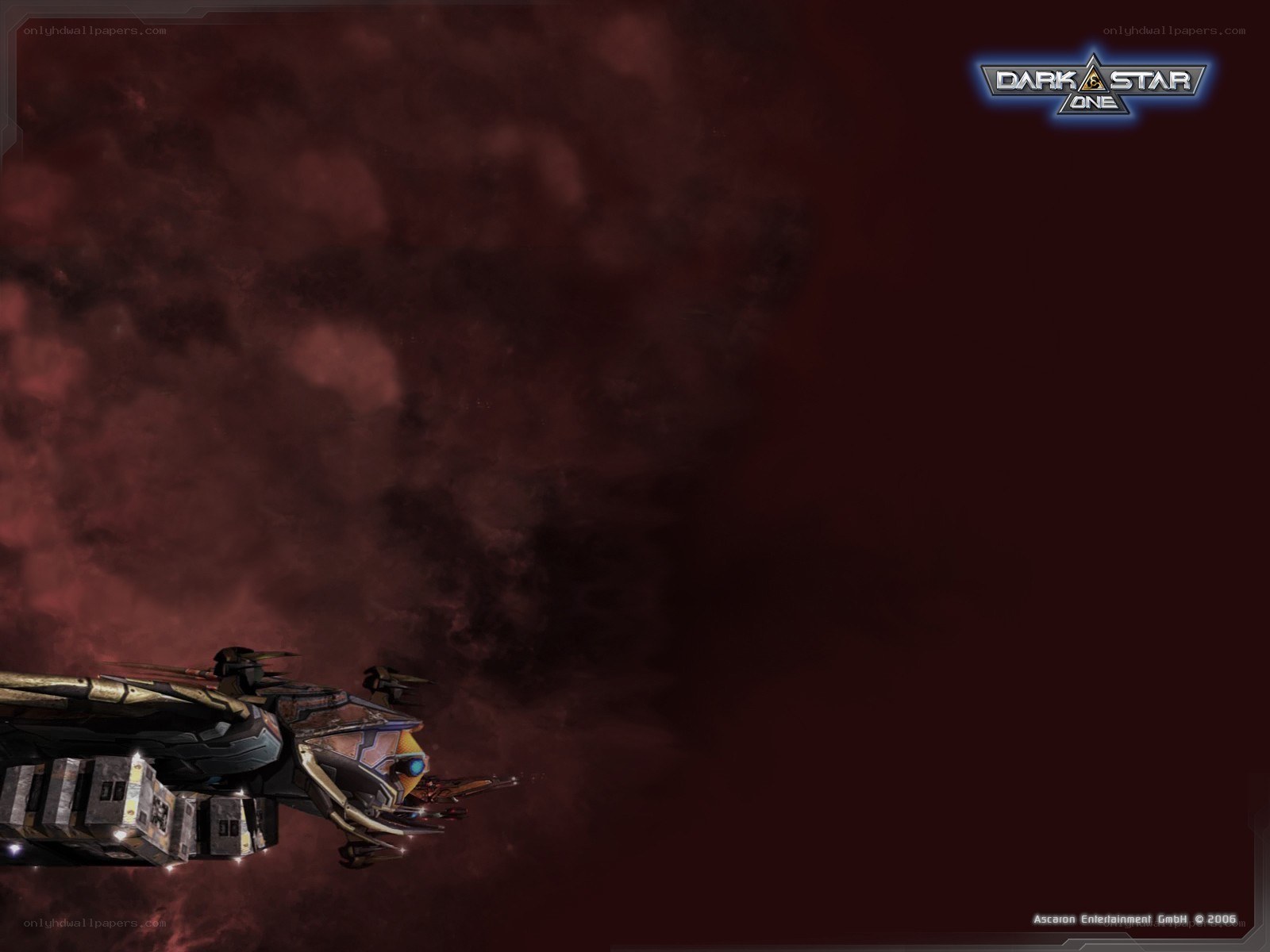 Dark Star One spaceship in nebula