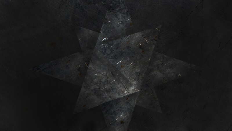 dark star symbol on metal